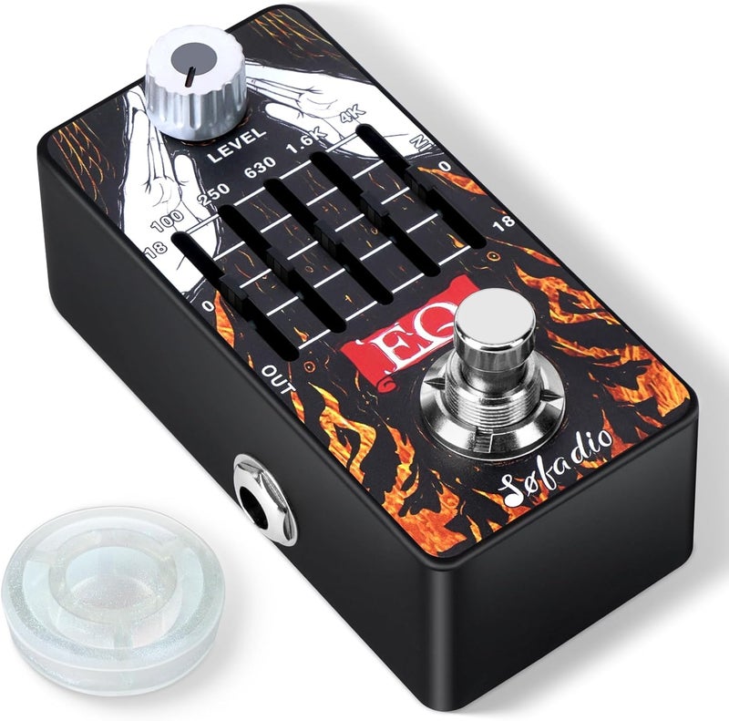SOFADIO Analog Equalizer Pedal EQ Pedal For Electric and Acoustic Guitar With True Bypass Full Metal Case (EQ) - Image 1